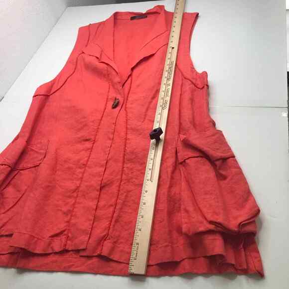Moonlight Y&S Fashion Vest Womens S Coral Pockets Single Button Langenlook Artsy - Picture 8 of 9
